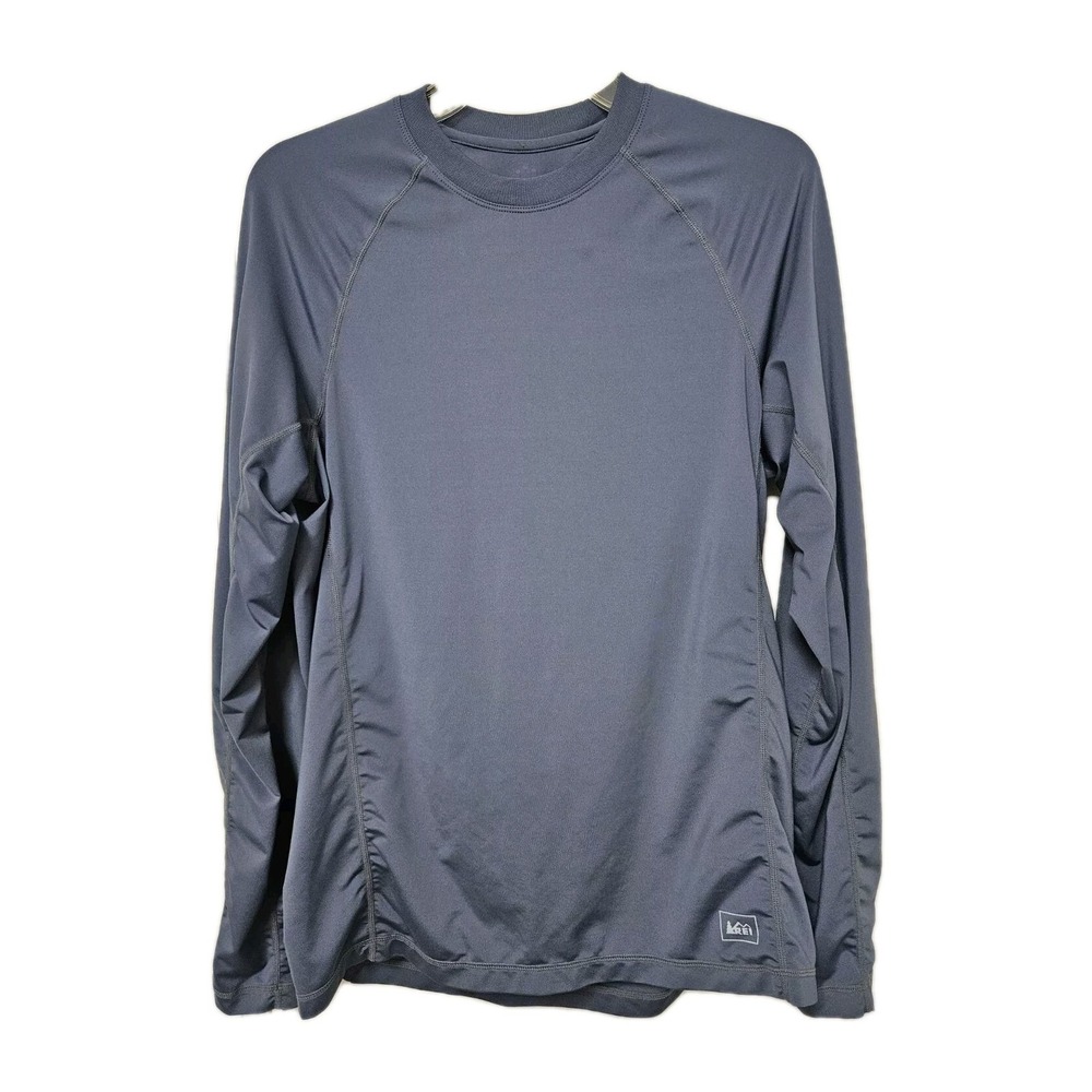 REI‎ Shirt Mens M Blue Long Sleeve Performance Tee Raglan Stretch Activewear